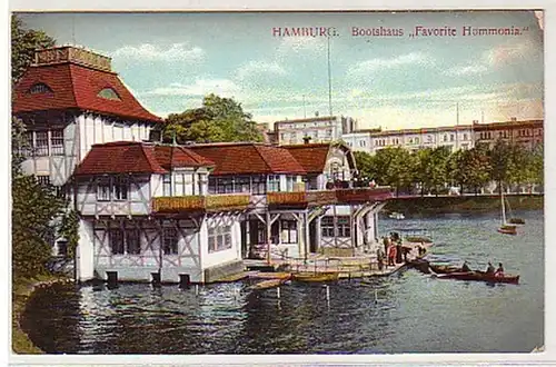 05672 Ak Hamburg Bootshaus "Favorite Hammonia" um 1910