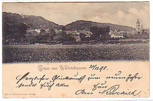 05660 Ak Gruß aus Waltershausen Totalansicht 1898