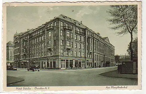 05635 Ak Dresden Hotel Schiller à la gare centrale 1931