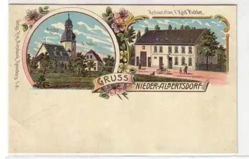 05622 Ak Lithographie Salutation de Nieder Albertsdorf 1900