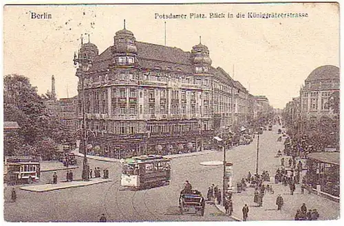 05619 Ak Berlin Blick in die Königgrätzerstraße 1918