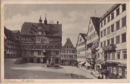 05609 Ak Tübingen Marktplatz Hotel Lamm 1926