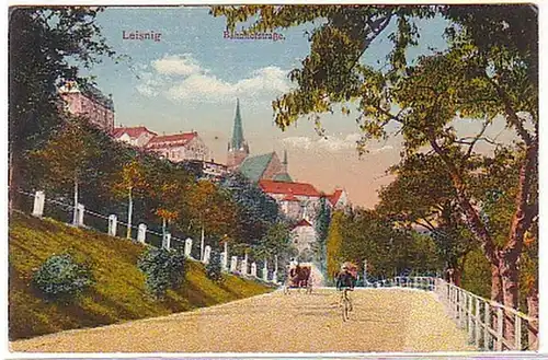 05606 Feldpost Ak Leisnig Bahnhofstrasse 1918
