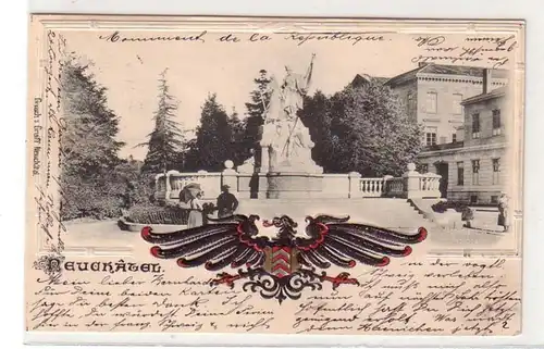 05585 Armoiries de ferment Ak Neuchatel Suisse Monument 1901