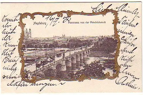 05566 Ak Magdeburg Panorama de la Friedrichstadt 1902