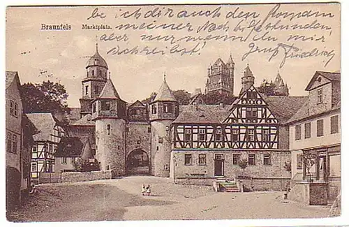 05564 Ak Braunfels Marktplatz 1915