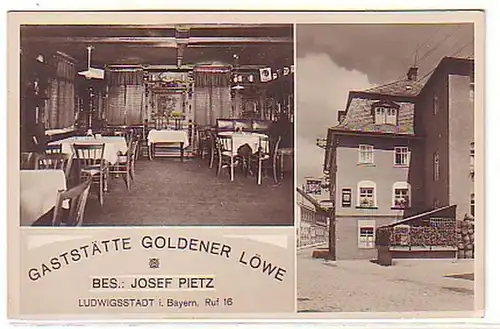 05548 Ak Ludwigstadt Gastät Goldener Lion vers 1930