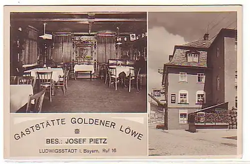 05548 Ak Ludwigstadt Gaststätte Goldener Löwe um 1930