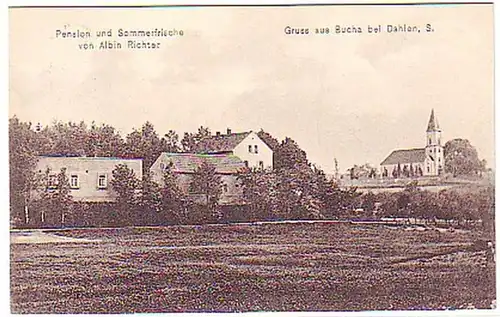 05539 Ak Gruß aus Bucha bei Dahlen in Sachsen 1911