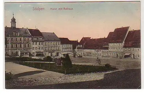 05519 Ak marché de stolpen avec hôtel de ville 1911