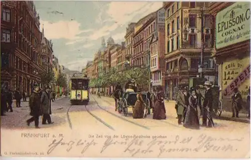 05515 Ak Frankfurt a.M. die Zeil mit Straßenbahn 1902