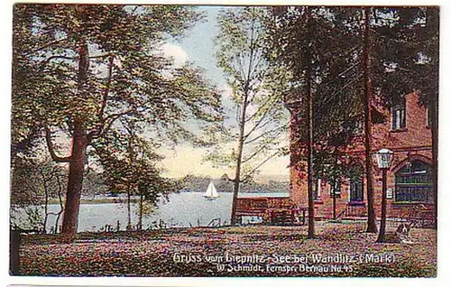 05514 Ak Gruß vom Liepnitz See bei Wandlitz Mark 1918
