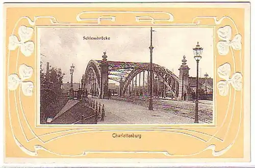 05510 Art Nouveau Ak Charlottenburg Pont du Château vers1900