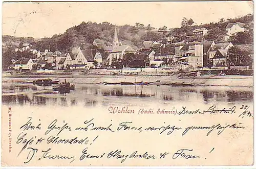 05498 Ak Wehlen Suisse Saxonne Vue de la vallée du Tot 1898