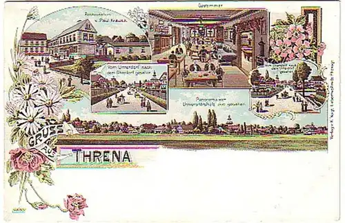 05485 Ak Lithographie Gruss de Threna vers 1900