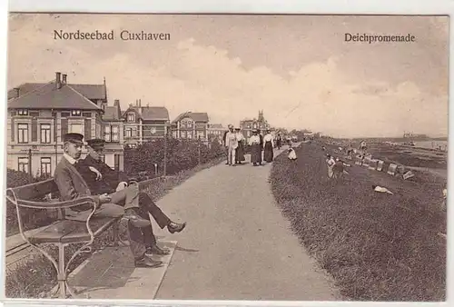 05454 Ak Mer du Nordbad Cuxhaven Dieichpromenade 1911