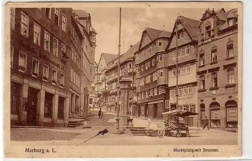 05421 Ak Marburg a.L. Marché avec fontaine 1930
