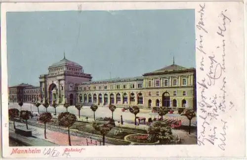 05407 Ak Mannheim Bahnhof 1901