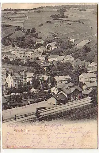 05400 Ak Glashütte Totalansicht mit Bahnanlagen 1906