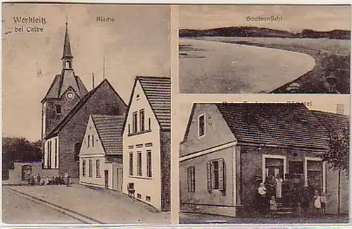 05376 Ak Werkleitz bei Calbe Bäckerei usw. 1920