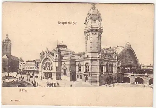 05368 Ak Cologne près de la gare centrale du Rhin vers 1900