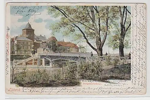 05335 Ak Lubeck Burgthorbrücke 1906