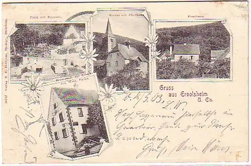 05332 Ak Gruß aus Ernolsheim Gasthaus usw. 1903