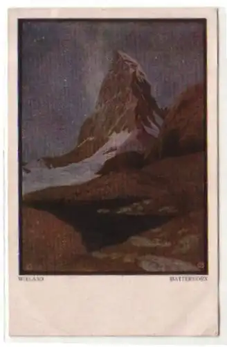 05302 Künstler Ak Matterhorn Schweiz 1924