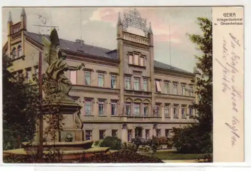 05290 Ak Gera Monument et Maison de guerre 1908