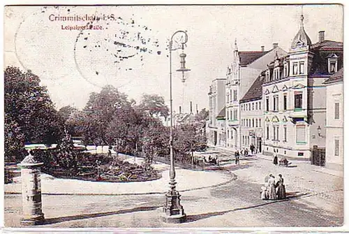 05279 Ak Crimmitschau i.S. Leipzigerstraße 1912