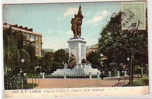 05269 Ak Lisboa Lisabon Portugal Denkmal 1909
