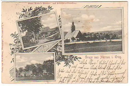 05267 Mehrbild Ak Gruß aus Nassau im Erzgebirge 1904