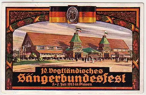 05264 Ak 10. Vogtländisches Sängerbundesfest Plauen 1913