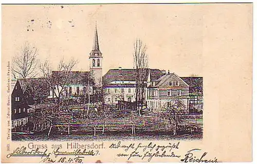 05263 Ak Gruß aus Hilbersdorf Dorfansicht 1909