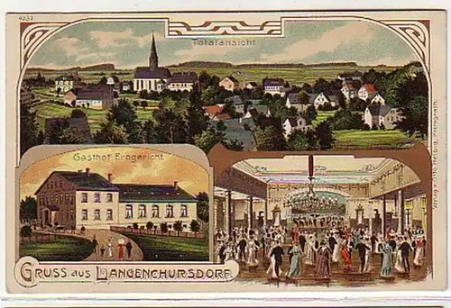 05253 Ak salutation de Langenchursdorf Gasthof Erbgericht