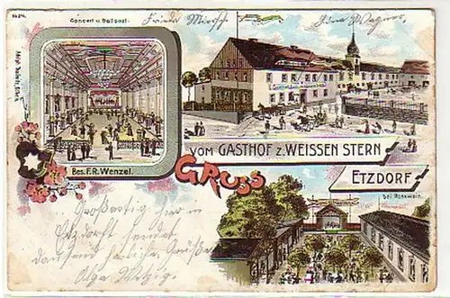 05249 Ak Gruß vom Gasthof zum weißen Stern Etzdorf 1901