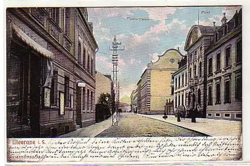 05235 Ak Meerane en Sachsen Poststrasse avec poste 1910