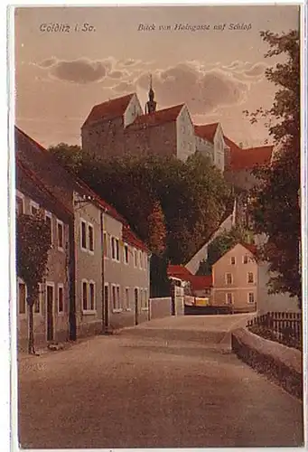 05211 Ak Colditz Vue de Haingasse sur le château 1919