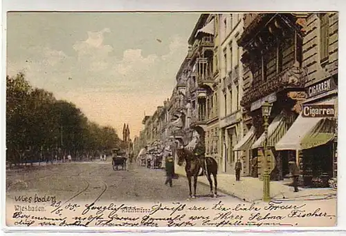05191 Ak Wiesbaden Rheinstrasse Zigarrengeschäft 1905