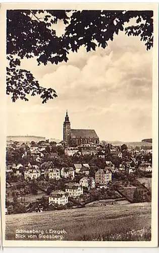05182 Ak Schneeberg im Erzgeb. vom Gleesberg 1942
