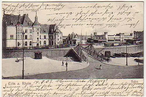 05168 Ak Köln am Rhein Hafenansicht 1903