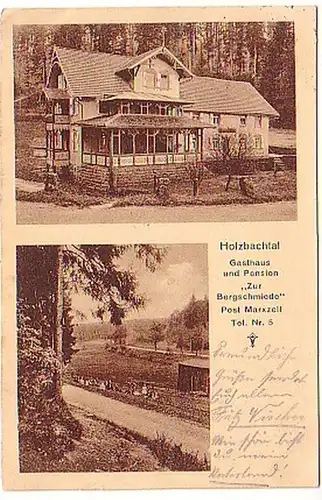 05132 Ak Holzbachtal bei Marxzell Gasthaus 1924