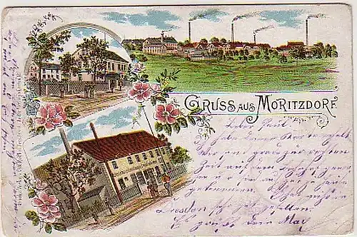 05115 Ak Lithographie Gruß aus Moritzdorf 1899