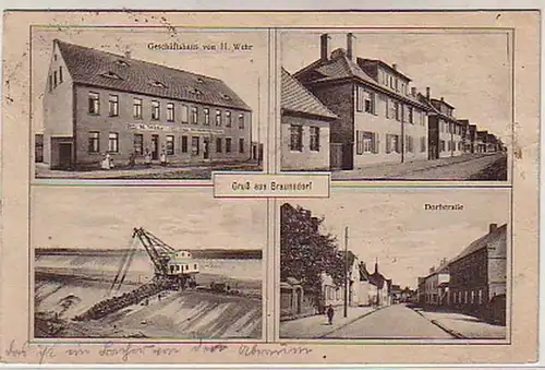 05114 Ak Gruß aus Braunsdorf Dorfstraße usw. 1920