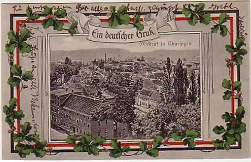 05107 Ak Un salut allemand Ohrdreuf in Thuringe 1917