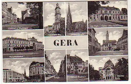 05093 Mehrbild Ak Gera Hauptbahnhof usw. um 1961