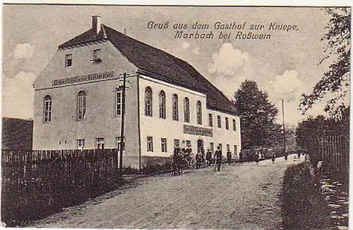 05083 Ak Salutation de l'auberge au Kniepe Marbach 1928