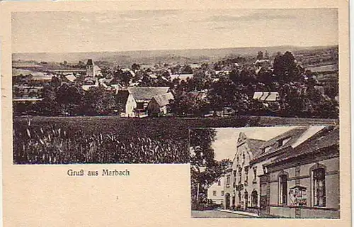 05072 Ak Gruß aus Marbach Gasthof Goldener Anker 1920