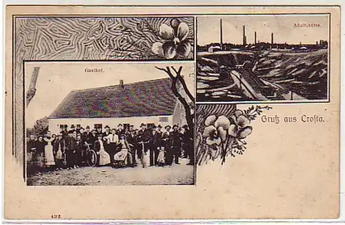 05065 Ak Gruß aus Crosta Adolfshütte, Gasthof 1907