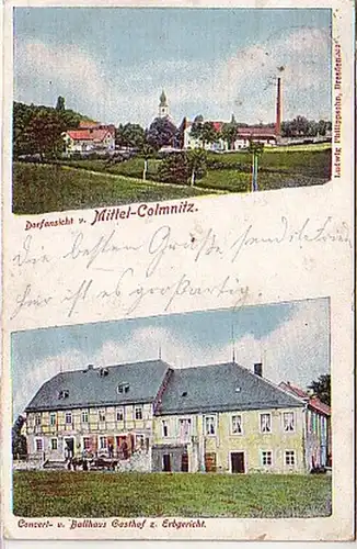 05058 Ak Mittel Colmnitz Gasthof zum Erbgericht 1904